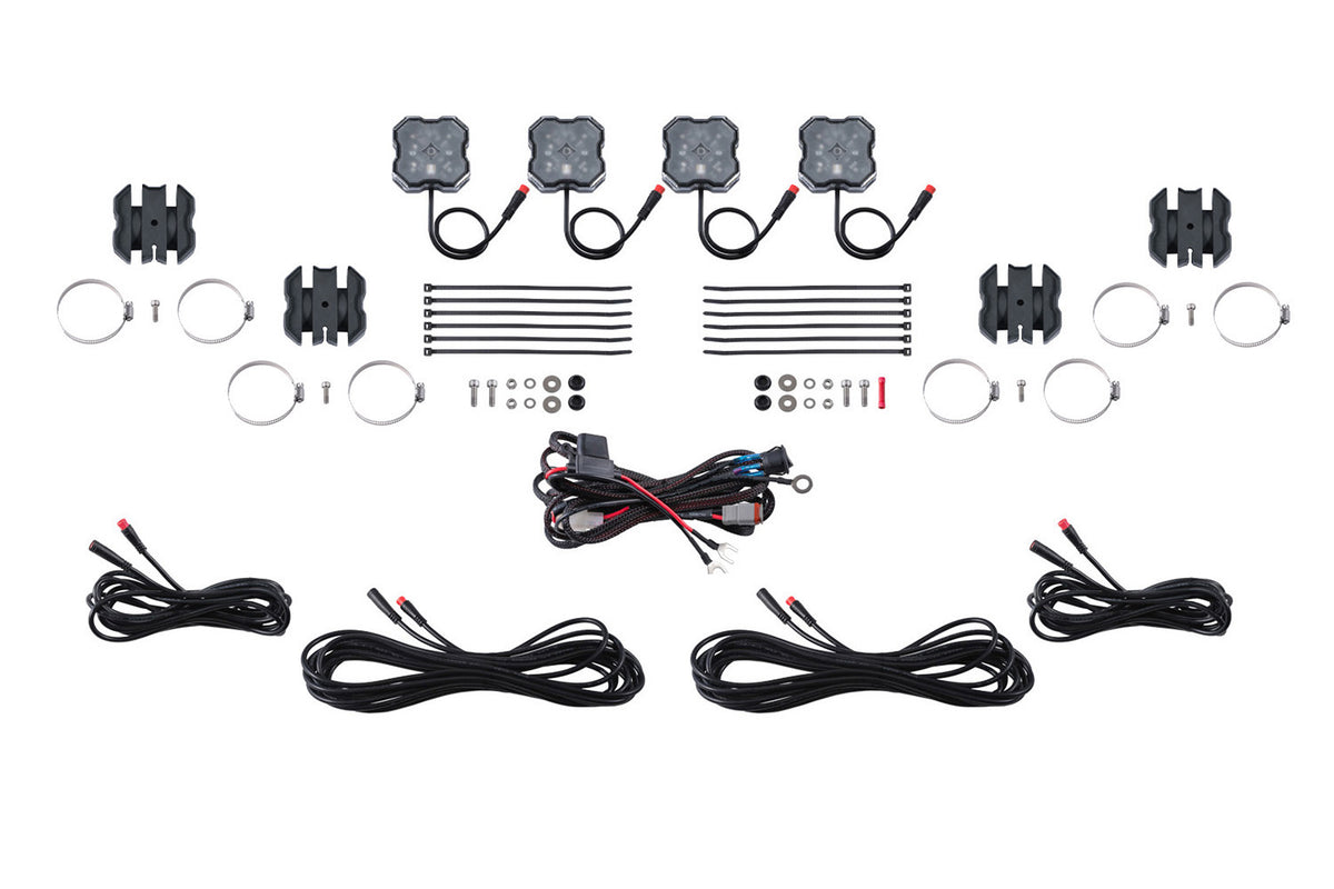 Stage Series SXS Rock Light Installer Kit (4-pack) - RGBW M8 - DD7751 - Diode Dynamics
