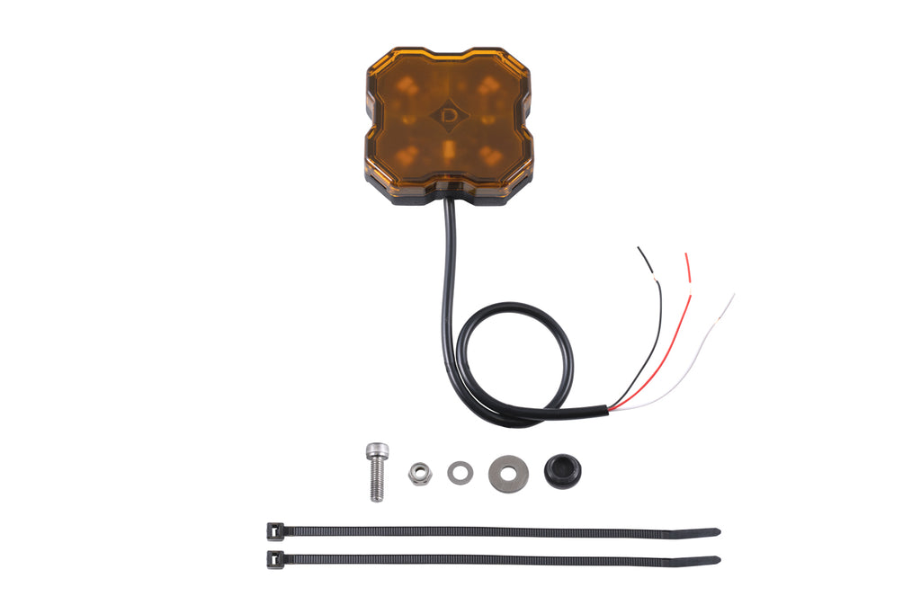 Stage Series LED Rock Light (one) - Amber Bare Wire - DD7430 - Diode Dynamics