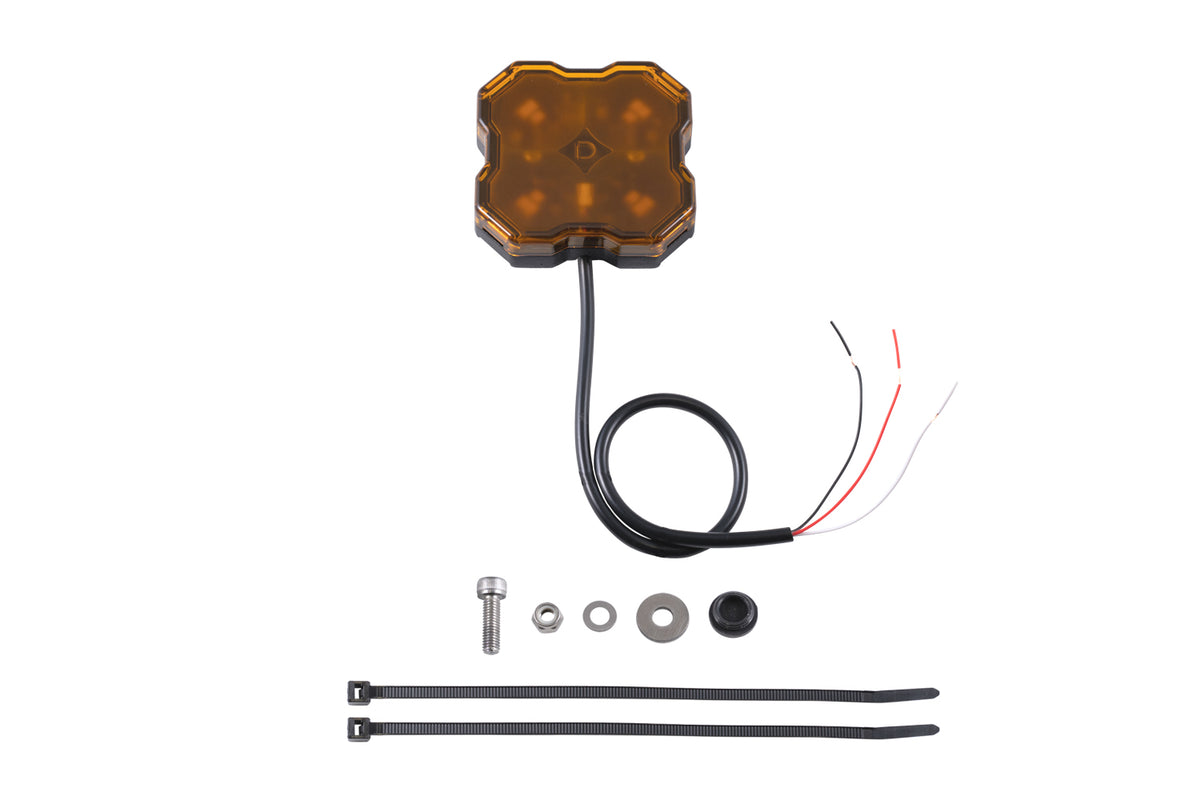 Stage Series LED Rock Light (one) - Amber Bare Wire - DD7430 - Diode Dynamics