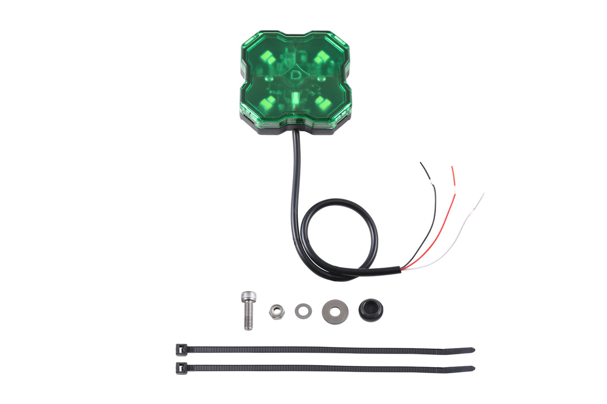 Stage Series LED Rock Light (one) - Green Bare Wire - DD7432 - Diode Dynamics