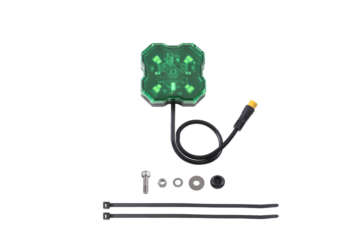 Stage Series LED Rock Light (one) - Green M8 - DD7438 - Diode Dynamics