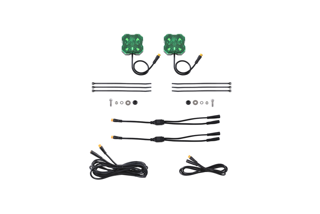 Stage Series LED Rock Light (add-on 2-pack) - Green M8 - DD7459 - Diode Dynamics
