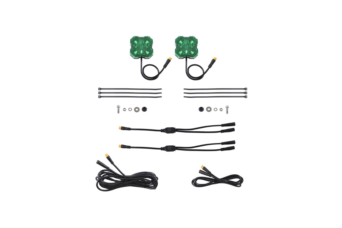 Stage Series LED Rock Light (add-on 2-pack) - Green M8 - DD7459 - Diode Dynamics