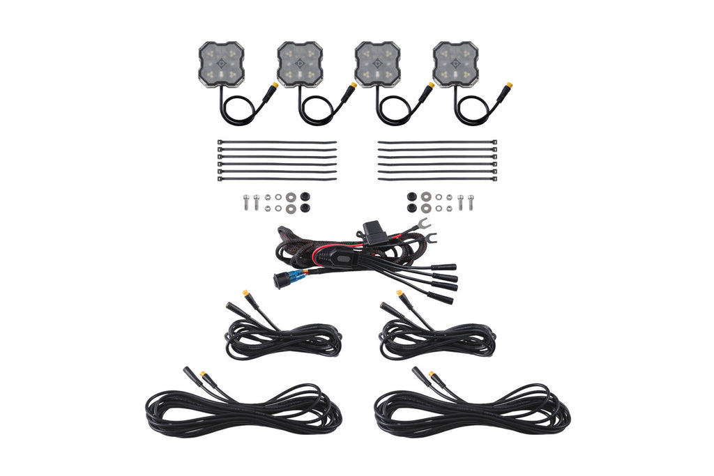 Stage Series LED Rock Light Kit (4-pack) - Red/White M8 - DD8744 - Diode Dynamics