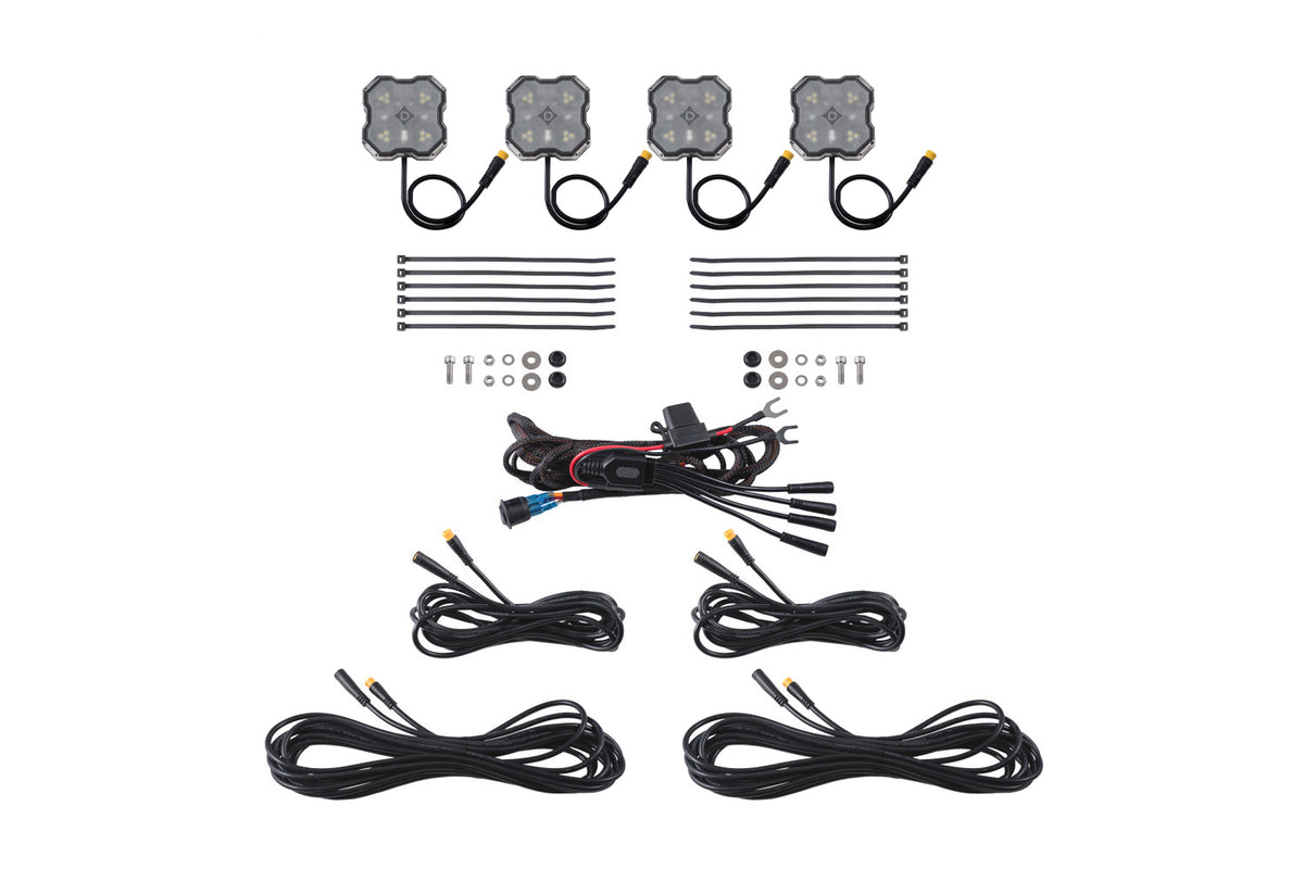 Stage Series LED Rock Light Kit (4-pack) - Red/White M8 - DD8744 - Diode Dynamics