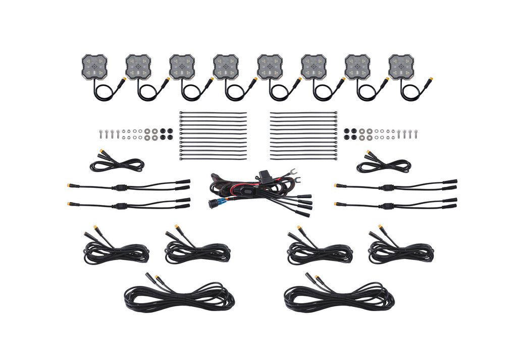Stage Series LED Rock Light Kit (8-pack) - Red/White M8 - DD8746 - Diode Dynamics