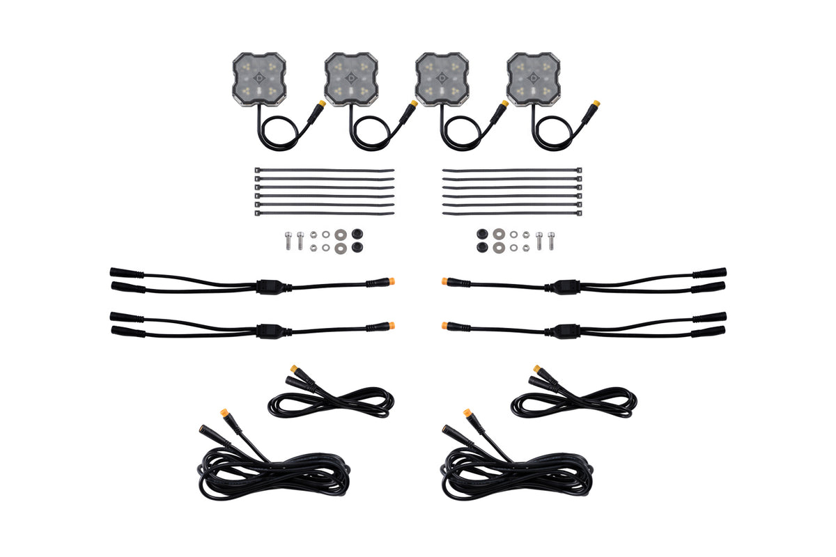 Stage Series LED Rock Light Kit (4-pack) - Red/White M8 Add-On 4-Pack - DD8751 - Diode Dynamics