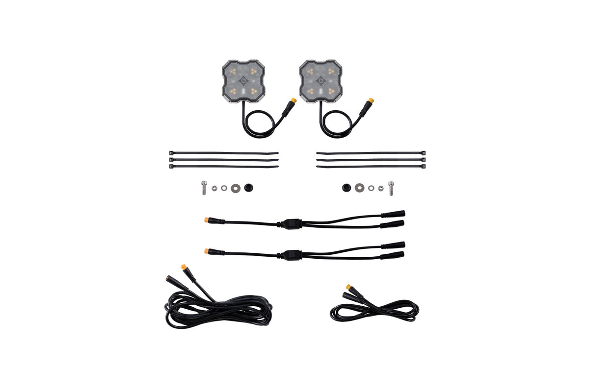 Stage Series LED Rock Light (add-on 2-pack) - Amber/White M8 - DD8760 - Diode Dynamics